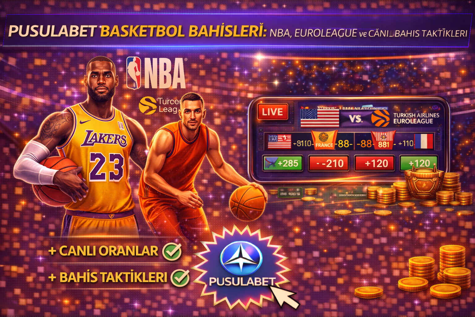Pusulabet Basketbol Bahisleri: NBA, EuroLeague ve Canlı Bahis Taktikleri